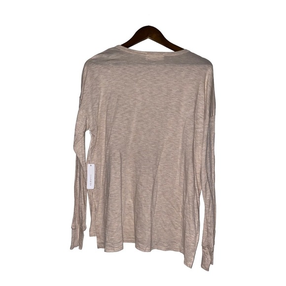 Six Fifty Crewneck Henley Shirt Pullover‎ Women S Shirttail Tan Lightweight - Picture 2 of 6